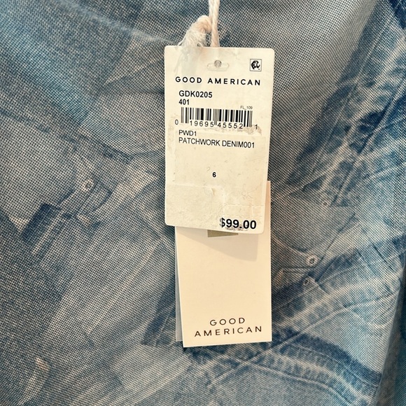 Good American Strapless Patchwork Denim Dress - Picture 2 of 8